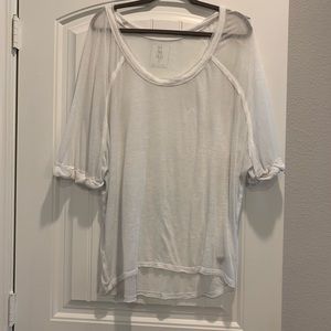 Sheer white free people tee